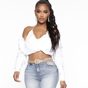 Fashion Nova Call Her Double Trouble Top - White